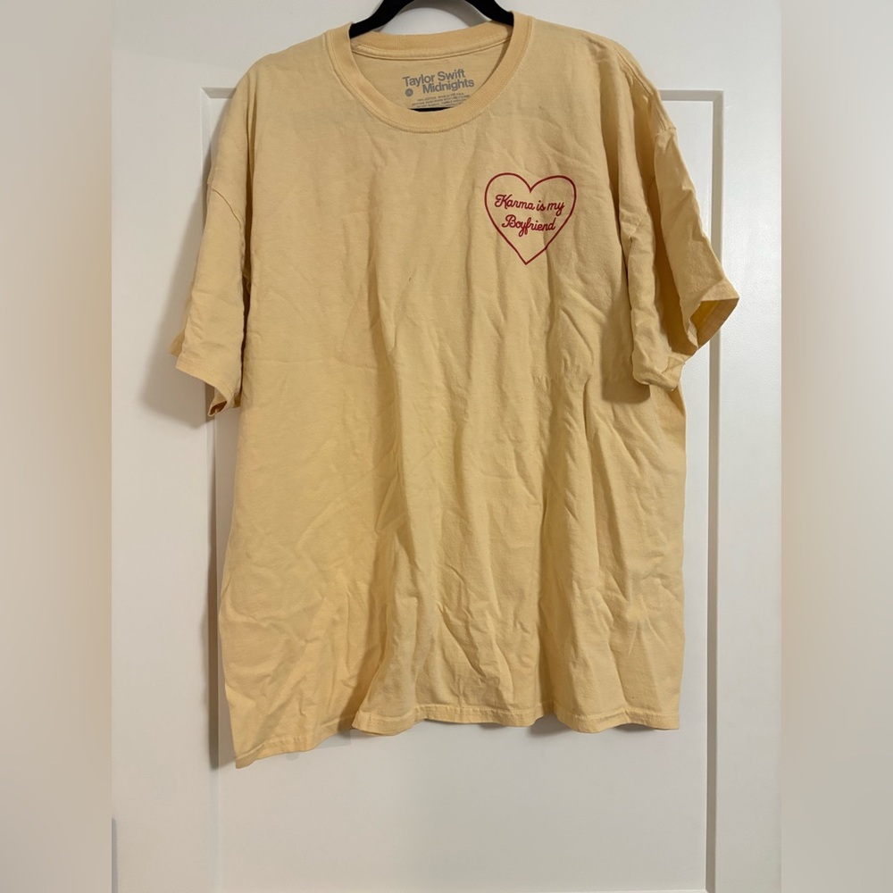 Taylor Swift Karma is My Boyfriend Midnights album Yellow Shirt size 2XL